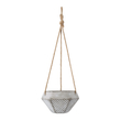 GloboStar® Artificial Garden SARAKINIKO 20490 Κρεμαστό Πήλινο Κεραμικό Κασπώ Γλάστρα - Flower Pot Γκρι Φ10cm x Υ36cm
