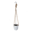 GloboStar® Artificial Garden SCORPIOS 20491 Κρεμαστό Πήλινο Κεραμικό Κασπώ Γλάστρα - Flower Pot Γκρι Φ8.5cm x Υ36cm