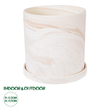 GloboStar® Artificial Garden LINDOS 20450 Πήλινο Κεραμικό Κασπώ Γλάστρα - Flower Pot Απαλό Ροζ Φ20cm x Υ20cm