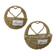 GloboStar® Artificial Garden MALTA 20478 ΣΕΤ 2 Επιτοίχια Ρατάν Πλεκτά Κασπώ Γλάστρες - Flower Pots Μπεζ A:Φ24cm x Υ14cm B:Φ30cm x Υ26cm