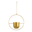 GloboStar® Artificial Garden TILOS 20486 Κρεμαστό Μεταλλικό Κασπώ Γλάστρα - Flower Pot Χρυσό Φ35cm x Υ15cm