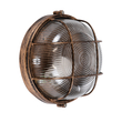 GloboStar® BOATLIGHT 61587 Vintage Industrial Φωτιστικό Τοίχου - Απλίκα - Καραβοχελώνα Εξωτερικού Χώρου Μονόφωτο 1 x E27 AC220-240V Αδιάβροχο IP65 - Σώμα Αλουμινίου & Tempered Glass - Φ17.5 x Υ9cm - Αντικέ Μπρονζέ - Στρόγγυλο - 5 Years Warranty