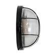 GloboStar® BOATLIGHT 61589 Vintage Industrial Φωτιστικό Τοίχου - Απλίκα - Καραβοχελώνα Εξωτερικού Χώρου Δίφωτο 2 x E27 AC220-240V Αδιάβροχο IP65 - Σώμα Αλουμινίου & Tempered Glass - Φ24 x Υ11cm - Μαύρο - Στρόγγυλο - 5 Years Warranty