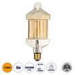 GloboStar® 99026 Λάμπα LED Long Filament E27 FT95 LANTERN Γλόμπος 8W 650lm 360° AC 220-240V IP20 Φ9.5 x Υ21.5cm Ultra Θερμό Λευκό 2200K με Μελί Γυαλί - Dimmable - 3 Years Warranty