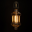 GloboStar® 99026 Λάμπα LED Long Filament E27 FT95 LANTERN Γλόμπος 8W 650lm 360° AC 220-240V IP20 Φ9.5 x Υ21.5cm Ultra Θερμό Λευκό 2200K με Μελί Γυαλί - Dimmable - 3 Years Warranty