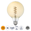 GloboStar® 99138 Λάμπα LED Soft S Spiral Filament E27 G125 Γλόμπος 4W 280lm 360° AC 220-240V IP20 Φ12.5 x Υ18cm Ultra Θερμό Λευκό 2200K με Μελί Γυαλί - Dimmable - 3 Years Warranty