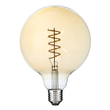 GloboStar® 99138 Λάμπα LED Soft S Spiral Filament E27 G125 Γλόμπος 4W 280lm 360° AC 220-240V IP20 Φ12.5 x Υ18cm Ultra Θερμό Λευκό 2200K με Μελί Γυαλί - Dimmable - 3 Years Warranty
