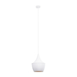 GloboStar® SHANGHAI 01026-A Μοντέρνο Κρεμαστό Φωτιστικό Καμπάνα Μονόφωτο 1 x E27 IP20 Λευκό & Χρυσό Μέταλλο - Μ25 x Π25 x Υ30cm