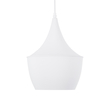 GloboStar® SHANGHAI 01026-A Μοντέρνο Κρεμαστό Φωτιστικό Καμπάνα Μονόφωτο 1 x E27 IP20 Λευκό & Χρυσό Μέταλλο - Μ25 x Π25 x Υ30cm