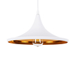 GloboStar® SHANGHAI 01026-B Μοντέρνο Κρεμαστό Φωτιστικό Καμπάνα Μονόφωτο 1 x E27 IP20 Λευκό & Χρυσό Μέταλλο - Μ37 x Π37 x Υ17cm