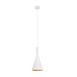 GloboStar® SHANGHAI 01026-C Μοντέρνο Κρεμαστό Φωτιστικό Καμπάνα Μονόφωτο 1 x E27 IP20 Λευκό & Χρυσό Μέταλλο - Μ19 x Π19 x Υ38cm