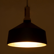GloboStar® CALYPSO 01334-B Μοντέρνο Κρεμαστό Φωτιστικό Καμπάνα Μονόφωτο 1 x E27 IP20 Μαύρο & Χρυσό Μέταλλο με Μπεζ Ξύλο - Μ36 x Π36 x Υ35cm