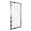 GloboStar® MAKEUP MIRROR-160x80-3 Μοντέρνος Καθρέπτης Μακιγιάζ με Πλαίσιο Φυσικού Ξύλου με Διακόπτη On/Off 20 x E27 AC220-240V - Μ80 x Π7 x Υ160cm - Γκρι Τσιμέντου
