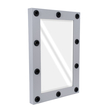GloboStar® MAKEUP MIRROR-60x90-3 Μοντέρνος Καθρέπτης Μακιγιάζ με Πλαίσιο Φυσικού Ξύλου με Διακόπτη On/Off 10 x E27 AC220-240V - Μ60 x Π7 x Υ90cm - Γκρι Τσιμέντου