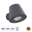 GloboStar® GARDENIA 60794 Φωτιστικό Τοίχου - Απλίκα Αρχιτεκτονικού Φωτισμού Εσωτερικού/Εξωτερικού Χώρου Up or Down Μονόφωτο 1 x GU10 AC220-240V Αδιάβροχο IP65 - Σώμα Αλουμινίου & Tempered Glass - Μ9.5 x Π13 x Υ7.7cm - Γκρι Ανθρακί - 5 Years Warranty