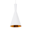 GloboStar® SHANGHAI 01026-C Μοντέρνο Κρεμαστό Φωτιστικό Καμπάνα Μονόφωτο 1 x E27 IP20 Λευκό & Χρυσό Μέταλλο - Μ19 x Π19 x Υ38cm