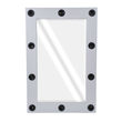 GloboStar® MAKEUP MIRROR-60x90-3 Μοντέρνος Καθρέπτης Μακιγιάζ με Πλαίσιο Φυσικού Ξύλου με Διακόπτη On/Off 10 x E27 AC220-240V - Μ60 x Π7 x Υ90cm - Γκρι Τσιμέντου