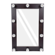 GloboStar® MAKEUP MIRROR-60x90-2 Μοντέρνος Καθρέπτης Μακιγιάζ με Πλαίσιο Φυσικού Ξύλου με Διακόπτη On/Off 10 x E27 AC220-240V - Μ60 x Π7 x Υ90cm - Καφέ Wenge