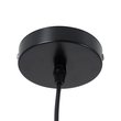 GloboStar® CALYPSO 01334-B Μοντέρνο Κρεμαστό Φωτιστικό Καμπάνα Μονόφωτο 1 x E27 IP20 Μαύρο & Χρυσό Μέταλλο με Μπεζ Ξύλο - Μ36 x Π36 x Υ35cm