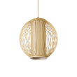 GloboStar® HIBISCUS 01934 Boho Κρεμαστό Φωτιστικό Πλέγμα Μονόφωτο 1 x E27 IP20 Μπεζ Ξύλο - Μ28 x Π28 x Υ28cm