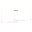 GloboStar® LINARIA DUO 60926 Κρεμαστό Φωτιστικό Οροφής Design LED CCT 72W 8300lm 200° AC 220-240V - Εναλλαγή Φωτισμού μέσω Τηλεχειριστηρίου All In One Ψυχρό 6000k+Φυσικό 4500k+Θερμό 2700k Dimmable Μ220 x Π4 x Υ25cm - Χρυσό Πλατίνα - 3 Years Warranty