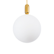 GloboStar® ESTETICO 61494 Μοντέρνο Κρεμαστό Φωτιστικό Μπάλα Μονόφωτο 1 x E27 IP20 Λευκό Γυαλί με Χρυσό Μέταλλο - Μ40 x Π40 x Υ58cm