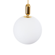 GloboStar® ESTETICO 61494 Μοντέρνο Κρεμαστό Φωτιστικό Μπάλα Μονόφωτο 1 x E27 IP20 Λευκό Γυαλί με Χρυσό Μέταλλο - Μ40 x Π40 x Υ58cm