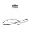GloboStar® DEXTER 60915 Κρεμαστό Φωτιστικό Οροφής Design LED CCT 90W 10080lm 300° AC 220-240V - Εναλλαγή Φωτισμού μέσω Τηλεχειριστηρίου All In One Ψυχρό 6000k+Φυσικό 4500k+Θερμό 2700k Dimmable Φ73cm - Νίκελ Ασημί Βούρτσας - 3 Years Warranty