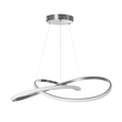 GloboStar® DEXTER 60915 Κρεμαστό Φωτιστικό Οροφής Design LED CCT 90W 10080lm 300° AC 220-240V - Εναλλαγή Φωτισμού μέσω Τηλεχειριστηρίου All In One Ψυχρό 6000k+Φυσικό 4500k+Θερμό 2700k Dimmable Φ73cm - Νίκελ Ασημί Βούρτσας - 3 Years Warranty
