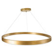 GloboStar® VENOM 61184 Κρεμαστό Φωτιστικό Δαχτυλίδι-Κύκλος LED CCT 75W 8818lm 120° AC 220-240V - Εναλλαγή Φωτισμού μέσω Τηλεχειριστηρίου All In One Ψυχρό 6000K+Φυσικό 4500K+Θερμό 2700K Dimmable Φ100cm - Χρυσό Βούρτσας - 3 Years Warranty