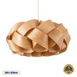 GloboStar® SARDIGNA 02218 Boho Κρεμαστό Φωτιστικό Πλέγμα Μονόφωτο 1 x E27 IP20 Καφέ Ξύλο - Μ60 x Π60 x Υ30cm