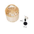 GloboStar® GALIA 02220 Boho Κρεμαστό Φωτιστικό Πλέγμα Μονόφωτο 1 x E27 IP20 Μπεζ & Καφέ Ξύλο - Μ30 x Π30 x Υ40cm
