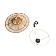 GloboStar® PALERMO 02308 Boho Φωτιστικό Οροφής Πλέγμα Μονόφωτο 1 x E27 IP20 Καφέ Ξύλο - Μ60 x Π60 x Υ36cm