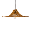 GloboStar® PALERMO 02310 Boho Κρεμαστό Φωτιστικό Πλέγμα Μονόφωτο 1 x E27 IP20 Καφέ Ξύλο - Μ60 x Π60 x Υ18cm