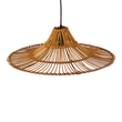 GloboStar® PALERMO 02310 Boho Κρεμαστό Φωτιστικό Πλέγμα Μονόφωτο 1 x E27 IP20 Καφέ Ξύλο - Μ60 x Π60 x Υ18cm