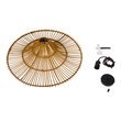 GloboStar® PALERMO 02310 Boho Κρεμαστό Φωτιστικό Πλέγμα Μονόφωτο 1 x E27 IP20 Καφέ Ξύλο - Μ60 x Π60 x Υ18cm