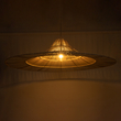 GloboStar® PALERMO 02311 Boho Κρεμαστό Φωτιστικό Πλέγμα Μονόφωτο 1 x E27 IP20 Μπεζ Ξύλο - Μ160 x Π160 x Υ45cm