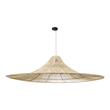 GloboStar® PALERMO 02311 Boho Κρεμαστό Φωτιστικό Πλέγμα Μονόφωτο 1 x E27 IP20 Μπεζ Ξύλο - Μ160 x Π160 x Υ45cm