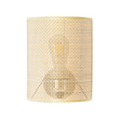 GloboStar® SAOTOME 02321 Boho Επιτοίχιο Φωτιστικό Απλίκα Μονόφωτο 1 x E27 IP20 Μπεζ Ξύλο - Μ20 x Π10 x Υ25cm