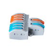 GloboStar® FAST-CONNECT 69914 Διπλή σε Εξαπλή Κλέμα Ταχείας Σύνδεσης & Διακλάδωσης Καλωδίων - 2 x Είσοδοι & 6 x Έξοδοι με Συμβατή Διατομή Καλωδίων 0.08mm² έως 2.5mm² - 250V/4KV 32A Max - Μ3.6 x Π4 x Υ1.5cm - Γκρι με Πορτοκαλί & Μπλε - Πακέτο 5 Τεμαχίων - 5 Years Warranty