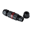 GloboStar® FAST-CONNECT 69921 Διπλός Ι Αδιάβροχος IP68 Σύνδεσμος Ταχείας Σύνδεσης & Διακλάδωσης Καλωδίων - 1 x Είσοδος & 1 x Έξοδος - Εσωτερική Τετραπλή Κλέμα με Συμβατή Διατομή Καλωδίων 4 x 0.5mm² έως 4 x 1.5mm² - 450V 16A Max - Φ2.5 x Υ9cm - Μαύρο - 5 Years Warranty