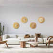 GloboStar® COLOMBO 02283 Boho Επιτοίχιο Φωτιστικό Απλίκα Μονόφωτο 1 x E27 IP20 Μπεζ Ράφια - Μ40 x Π40 x Υ9cm