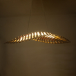 GloboStar® NANI 02285 Μοντέρνο Κρεμαστό Φωτιστικό Πλέγμα LED 36W 2880lm 120° AC 220-240V IP20 Φυσικό Λευκό 4500K Μπεζ Ξύλο - Μ48 x Π48 x Υ18cm - 2 Xρόνια Εγγύηση
