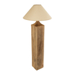 GloboStar® LAFRONTERA 02314 Boho Επιδαπέδιο Φωτιστικό Μονόφωτο 1 x E27 IP20 Καφέ Ξύλο με Μπεζ Ύφασμα - Μ55 x Π55 x Υ140cm