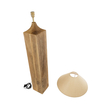 GloboStar® LAFRONTERA 02314 Boho Επιδαπέδιο Φωτιστικό Μονόφωτο 1 x E27 IP20 Καφέ Ξύλο με Μπεζ Ύφασμα - Μ55 x Π55 x Υ140cm