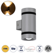 GloboStar® CANNONAL 60576 Φωτιστικό Τοίχου - Απλίκα Αρχιτεκτονικού Φωτισμού Εσωτερικού Χώρου Up & Down LED 10W 1150lm 30° AC 220-240V IP20 Μ5 x Π6.5 x Υ11cm - Θερμό Λευκό 2700K - Γκρι Ανθρακί με Μαύρο - Bridgelux Chip - 3 Χρόνια Εγγύηση