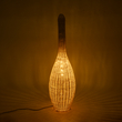 GloboStar® PARADIS 01844 Boho Επιδαπέδιο Φωτιστικό Μονόφωτο 1 x E27 IP20 Μπεζ Ξύλο - Μ35 x Π35 x Υ120cm