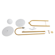 GloboStar® CORDELIA 02025 Μοντέρνο Επιδαπέδιο Φωτιστικό Μονόφωτο 1 x E27 IP20 Χρυσό Αλουμίνιο, Λευκό Γυαλί με Λευκό Μάρμαρο - Μ30 x Π38 x Υ180cm
