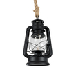 GloboStar® BARBAROSSA 01704 Vintage Κρεμαστό Φωτιστικό Ανάρτηση Μονόφωτο 1 x E27 IP20 Μαύρο Μέταλλο, Διάφανο Γυαλί με Μπεζ Σχοινί - Μ18 x Π18 x Υ28cm