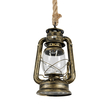 GloboStar® BARBAROSSA 01705 Vintage Κρεμαστό Φωτιστικό Ανάρτηση Μονόφωτο 1 x E27 IP20 Μπρούτζινο Μέταλλο, Διάφανο Γυαλί με Μπεζ Σχοινί - Μ18 x Π18 x Υ28cm